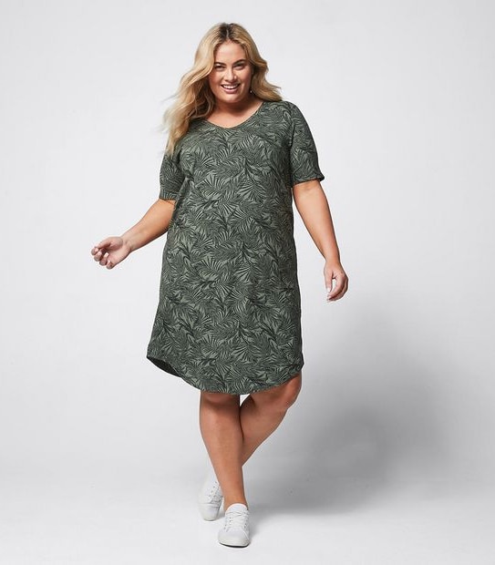 Belle Curve Printed T-Shirt Dress