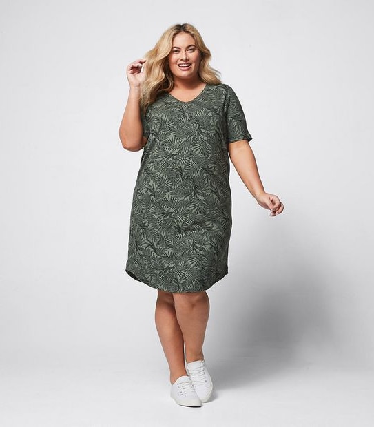 Belle Curve Printed T-Shirt Dress