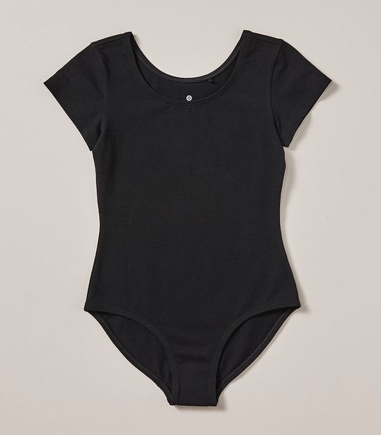 Cap Sleeve School Dance Leotard - Black