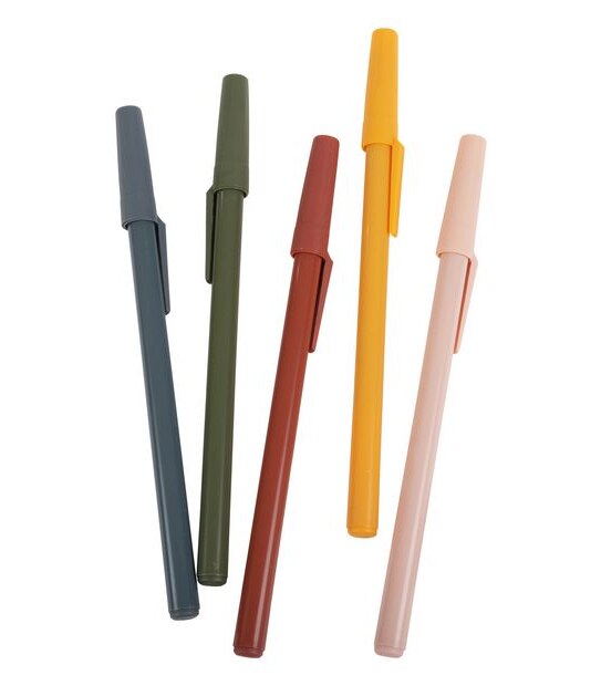 Paper Crane Ballpoint Coloured Pens 5 Pack
