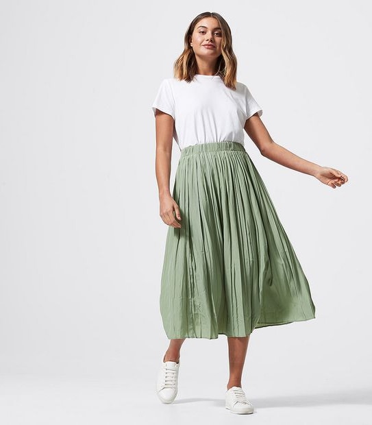 Pull On Midi Skirt - Deep Sage Green | Target Australia