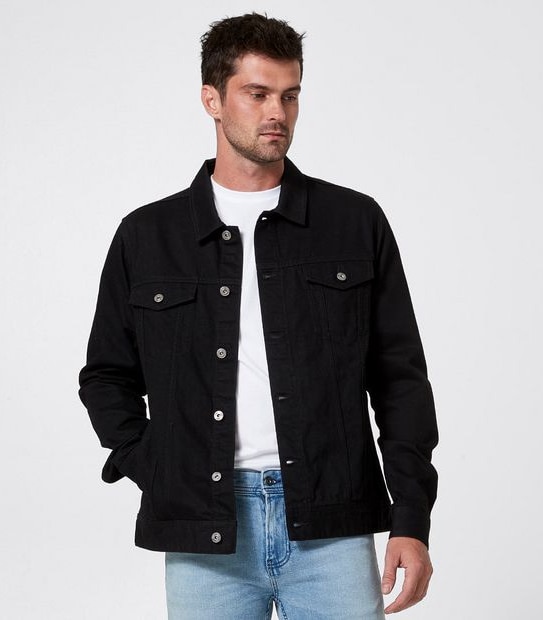 DENIM Trucker Jacket - Black | Target Australia