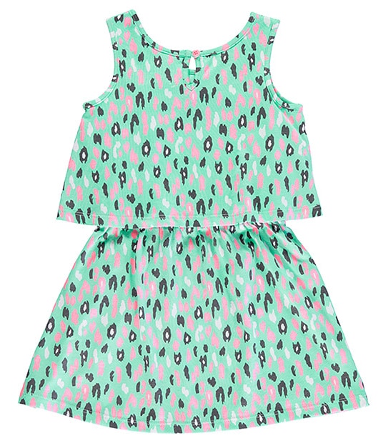 Girls' Animal Print Tiered Dress