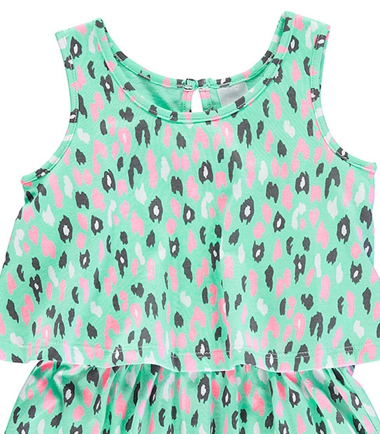 Girls' Animal Print Tiered Dress
