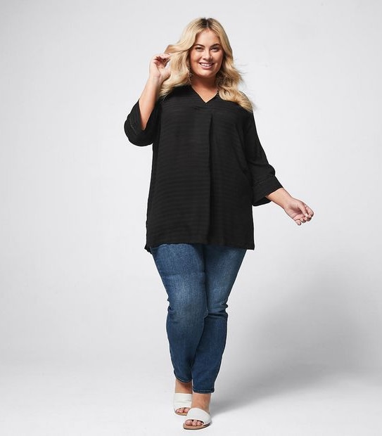 Belle Curve 3/4 Sleeve Tunic Top