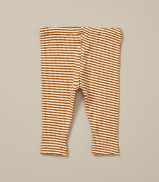 Baby Organic Cotton Rib Stripe Leggings