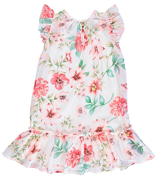 Girls' Chiffon Floral Print Dress 2 of 3