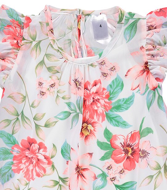 Girls' Chiffon Floral Print Dress 3 of 3