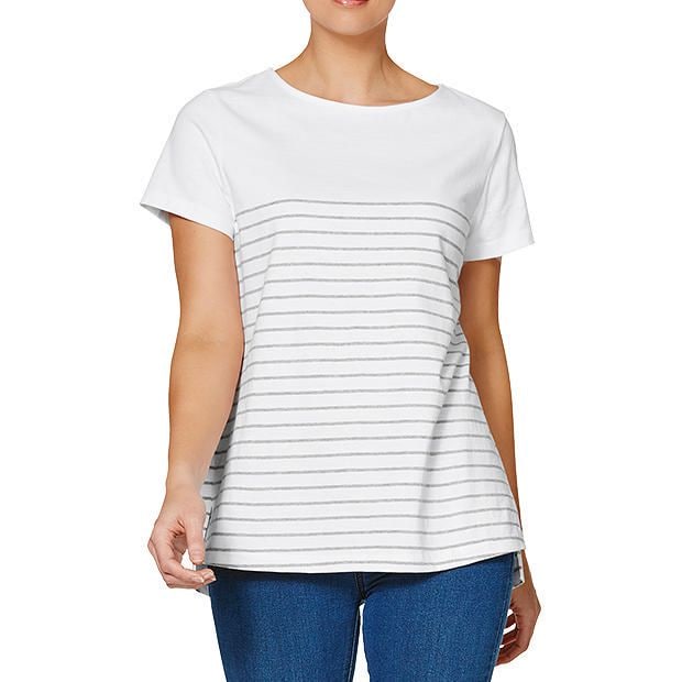 All Listings The trendy neck line of boat neck tops covers the bust, the sleeves cover parts of the arm we want hidden. The boatneck tee shirt is also made with MicroModal fabric which just glides perfectly over the tummy to hide the ever popular muffin top.
