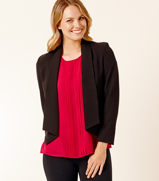 City Dressing Shawl Collar Jacket - Black