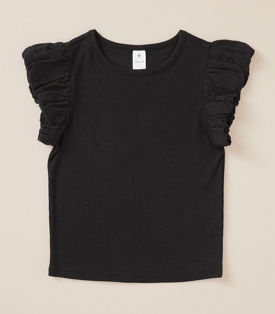 Rib Puff Sleeve T-shirt