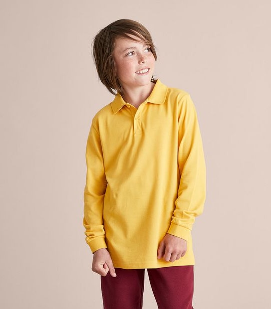 Long Sleeve Polo Top - Gold | Target Australia