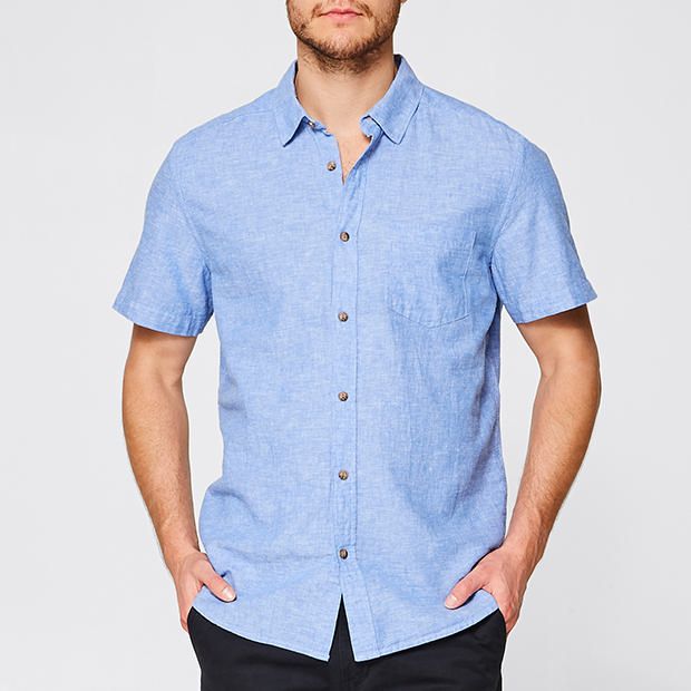 Linen Blend Short Sleeve Shirt | Target 