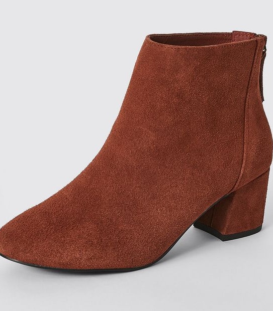 Belair Suede Round Toe Ankle Boots - Rust Orange