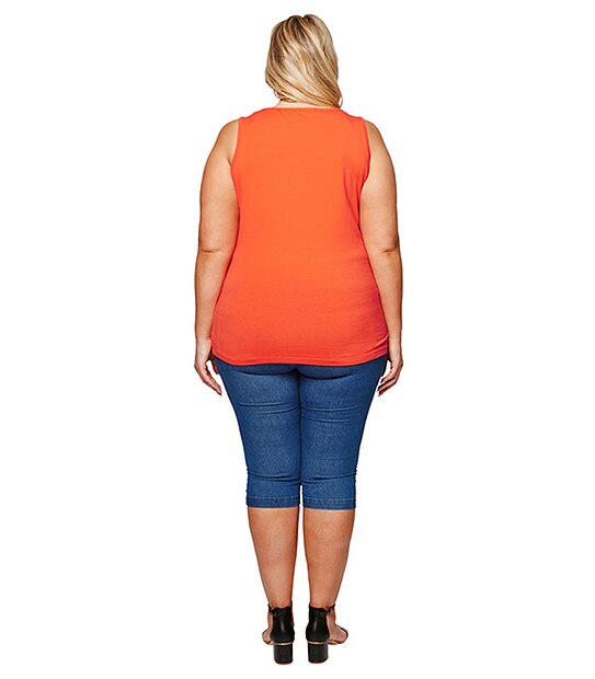 Belle Curve Scoop Neck Tank - Orange