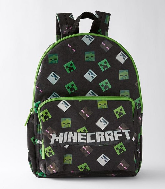 Kids Minecraft Printed Backpack - Grey