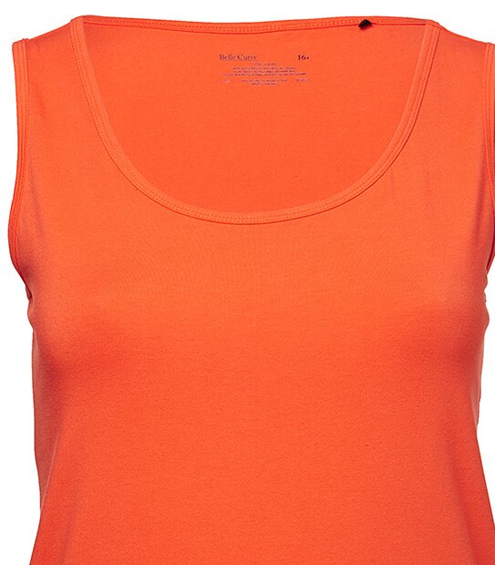 Belle Curve Scoop Neck Tank - Orange