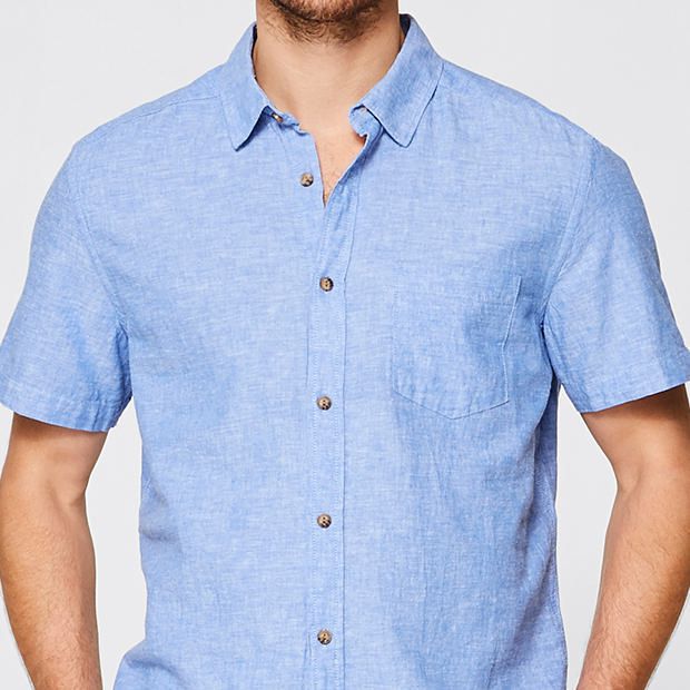Linen Blend Short Sleeve Shirt | Target 