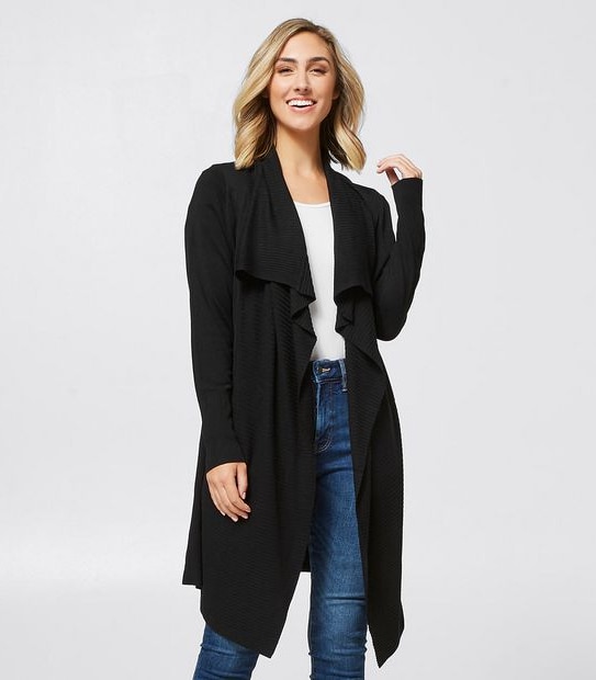 Waterfall Cardigan - Black