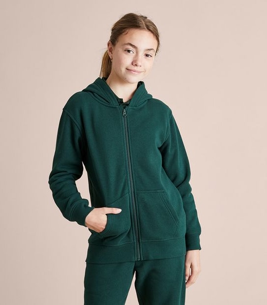 School Fleece Zip Thru Hoodie