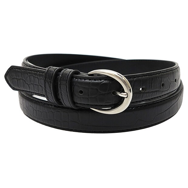 Textured Croc Belt - Black Textured Croc Belt - Black