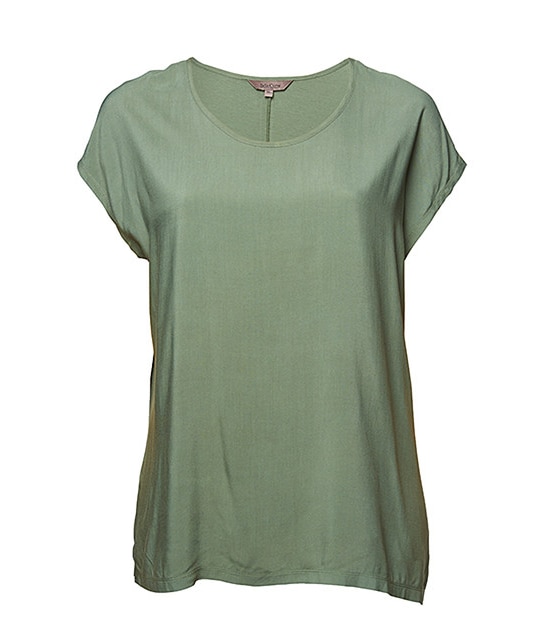 Belle Curve Woven Front T-Shirt - Seaspray 4 of 5