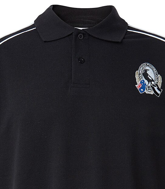 Men's Short Sleeve AFL Pique Polo - Collingwood Magpies