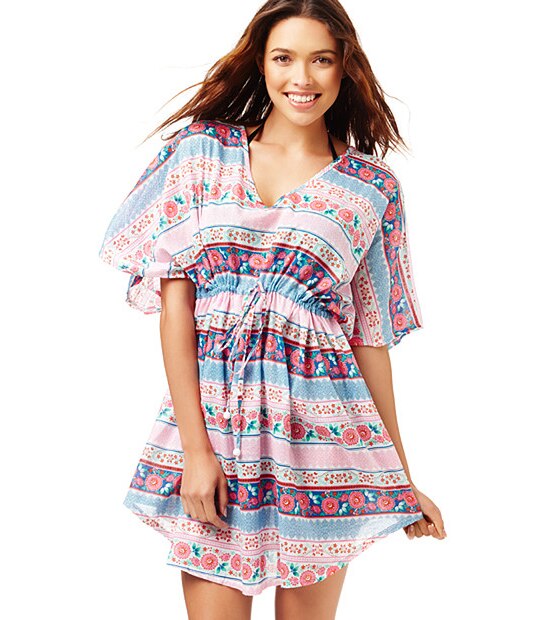 Piping Hot Rose Print Kaftan