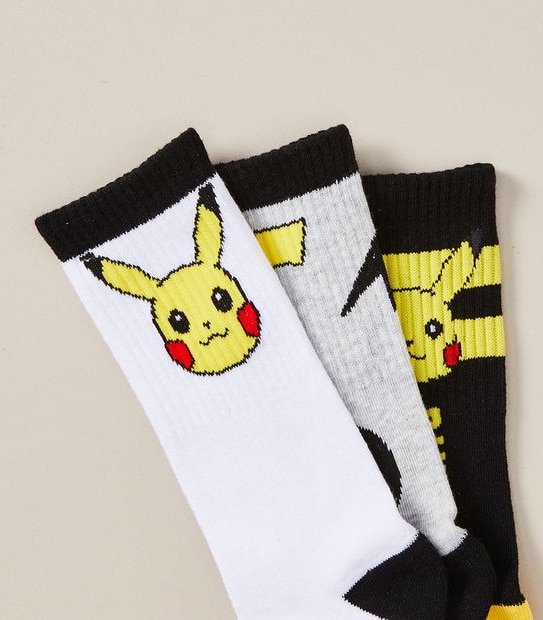 3 Pack Pokemon Socks