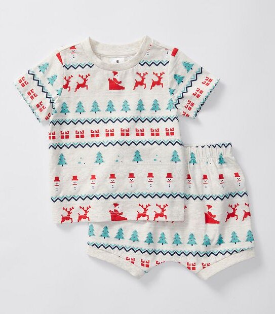 Baby Christmas Wrapping Paper Pyjama Set