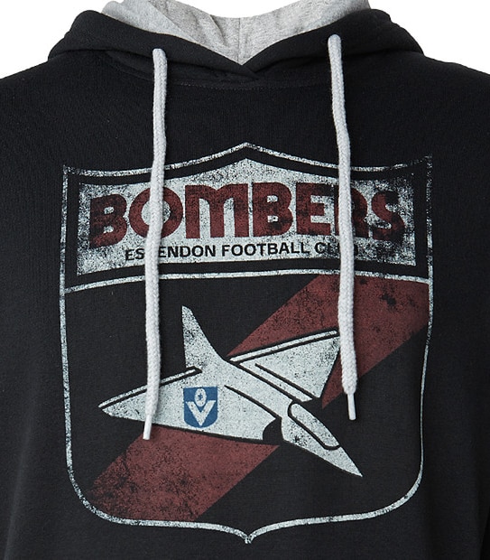 Men's AFL Retro Hooded Jumper - Essendon Bombers