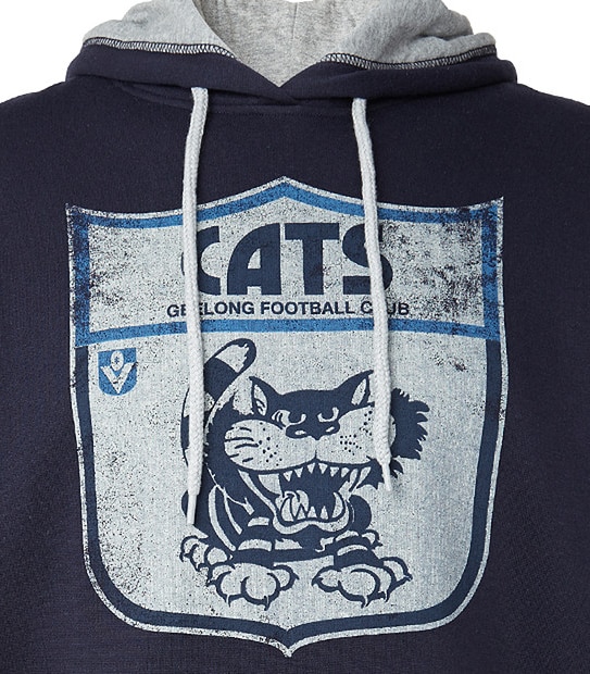 Men's AFL Retro Hooded Jumper - Geelong Cats