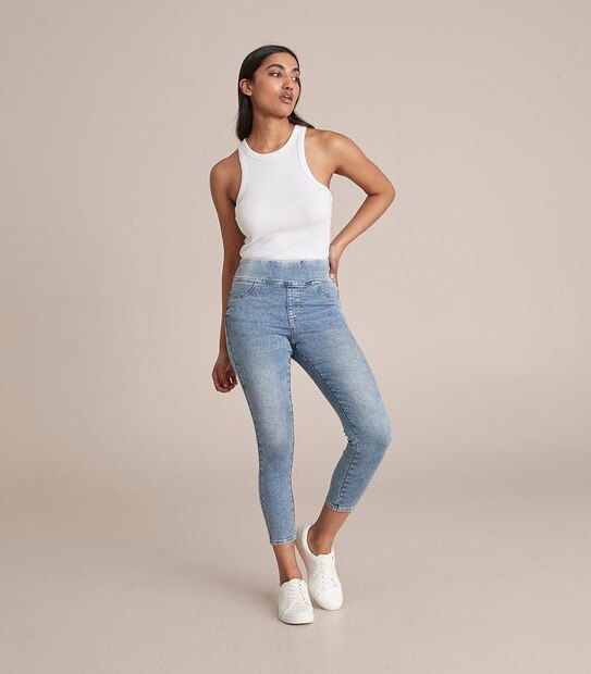 Lydia High Rise Crop Length Denim Jeggings 