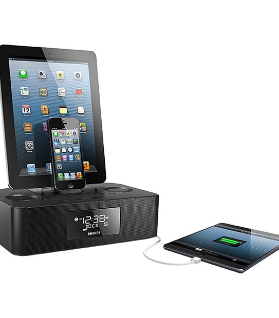 Philips Dual Dock Triple Charging Clock Radio AJ7260D