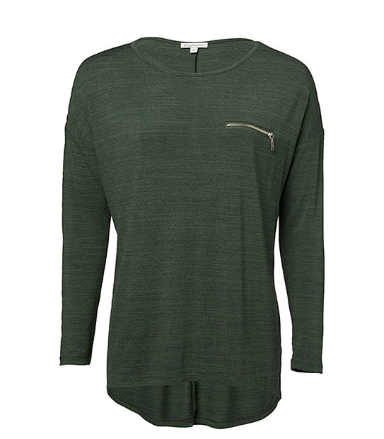 Long Sleeve Zip Front TShirt Khaki Target Australia