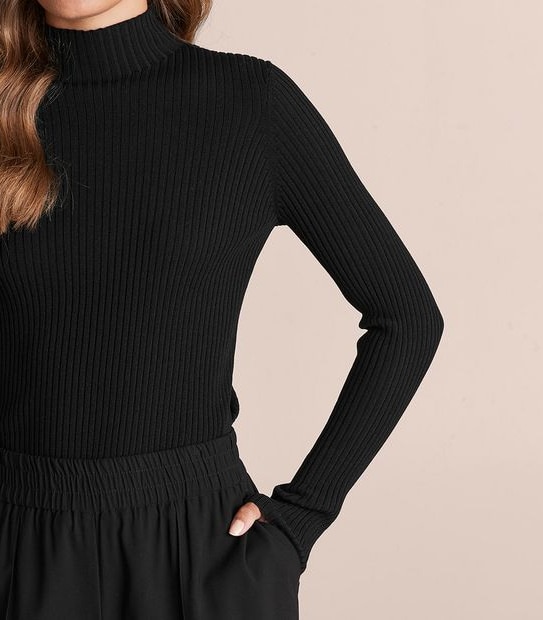 Preview High Neck Rib Knit Top