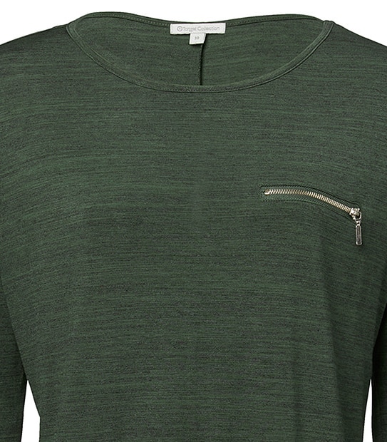 Long Sleeve Zip Front TShirt Khaki Target Australia