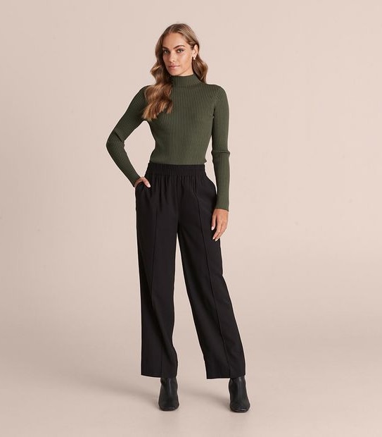 Preview High Neck Rib Knit Top