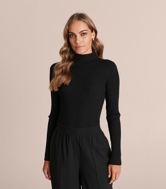 Preview High Neck Rib Knit Top
