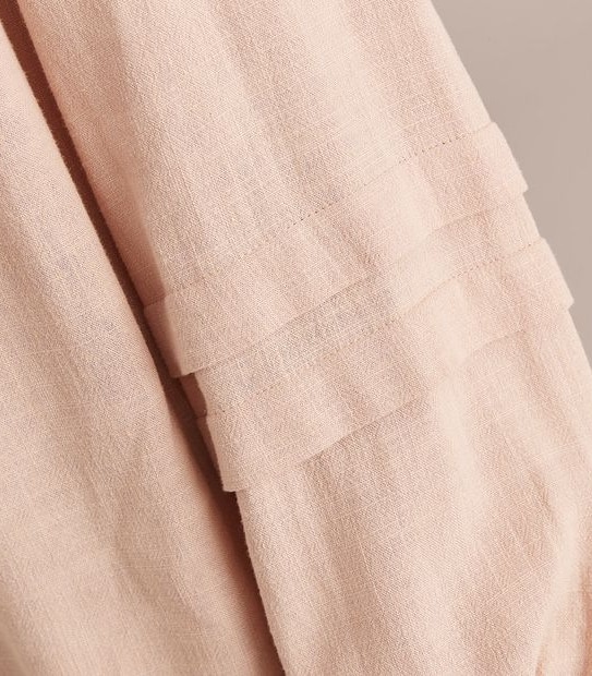 Linen Blend Woven Sleeve Blouse