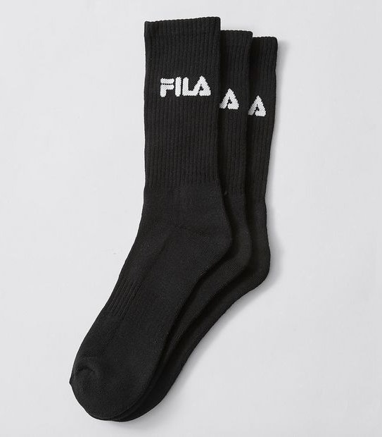 Fila 3 Pack Sports Crew Socks - Black