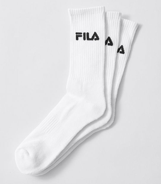 Fila 3 Pack Sports Crew Socks - White