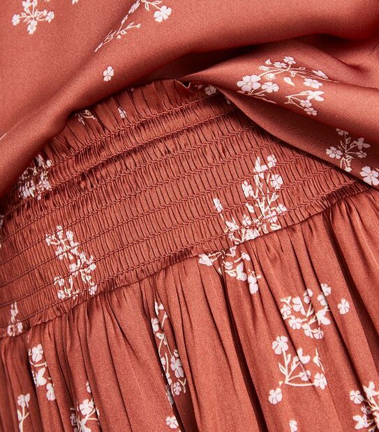 Preview Shirred Waist Midi Skirt