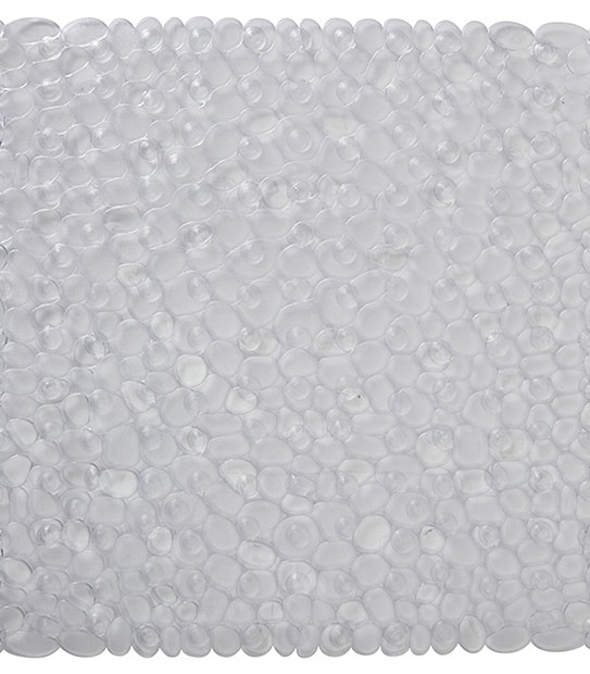 PVC Pebble Square Bath Mat - Clear