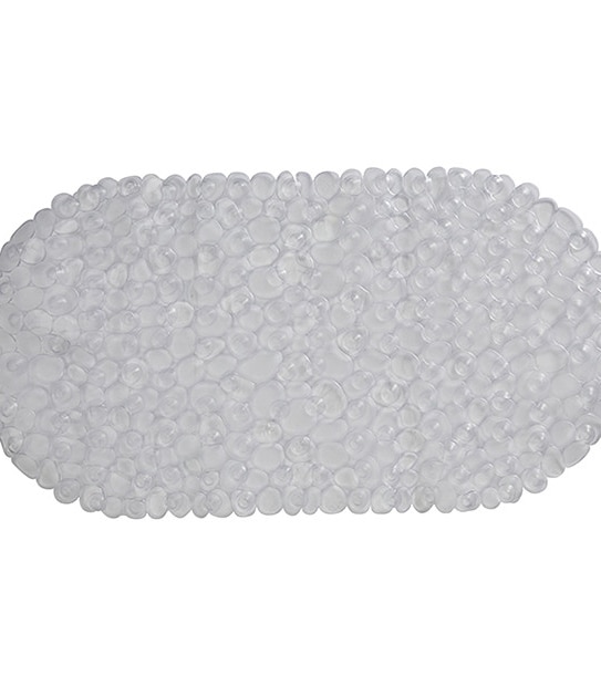 PVC Pebble Oval Bath Mat - Clear