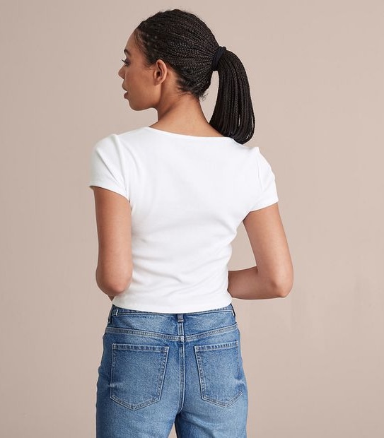 Lily Loves Button Front Rib T-Shirt