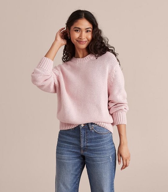 Cotton Crop Crew Neck Jumper