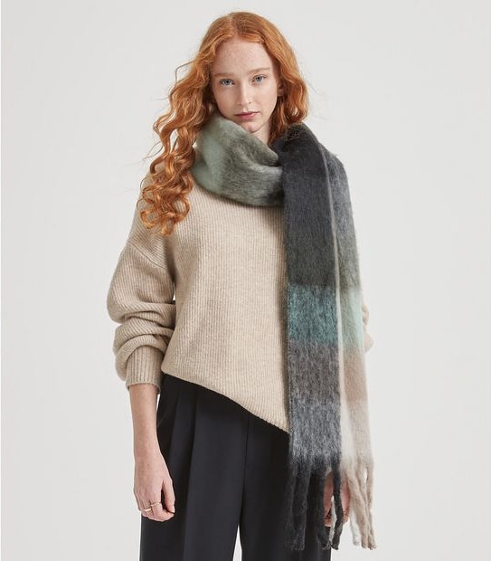 Brushed Check Scarf