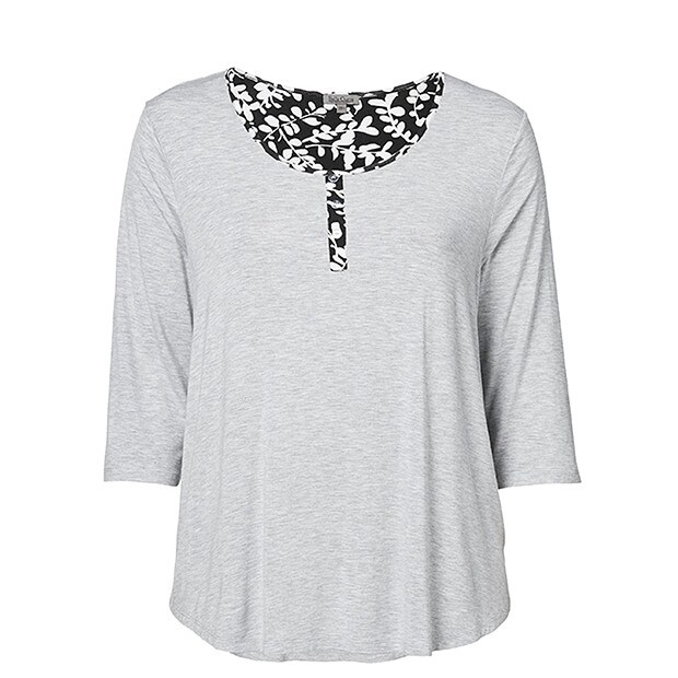 Belle Curve Long Sleeve Sleep T-Shirt - Grey Belle Curve Long Sleeve Sleep T-Shirt - Grey