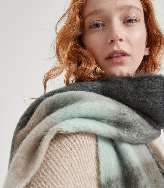 Brushed Check Scarf
